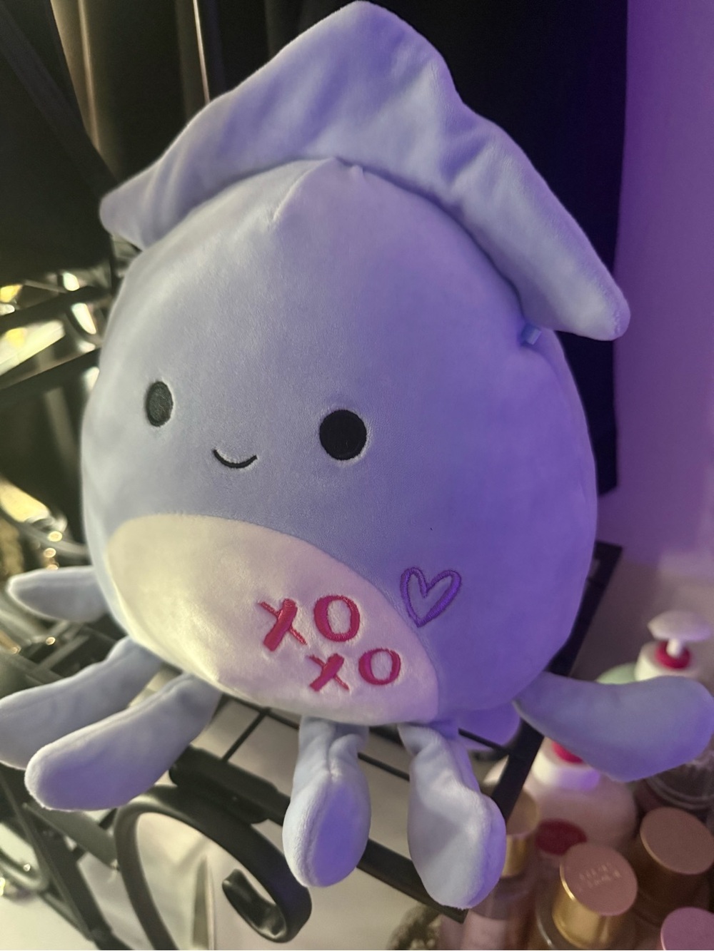 Squishmallows Lavender Octopus Plush with Embroidered XOXO Heart
